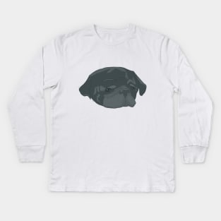 Edgar - Pewdiepie Dog - Senior Pug Artwork Kids Long Sleeve T-Shirt